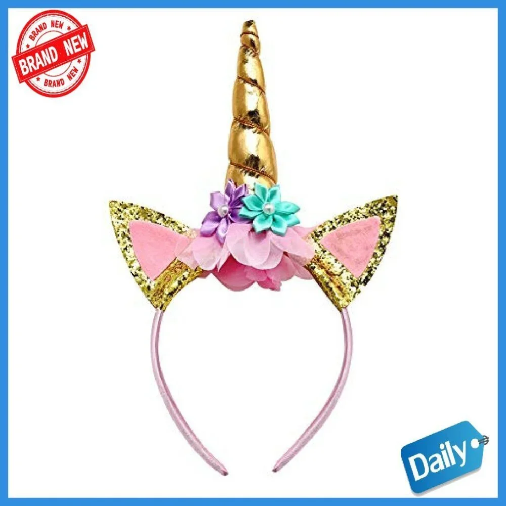 Sequin Unicorn Dress with Headband Girls 1-10Y Birthday Party Costume